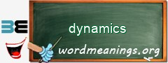 WordMeaning blackboard for dynamics